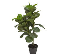 Load image into Gallery viewer, Short Potted Faux Fiddle Floor Plant
